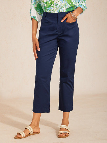 Micro Stretch Fine Twill Cropped Slim Pants