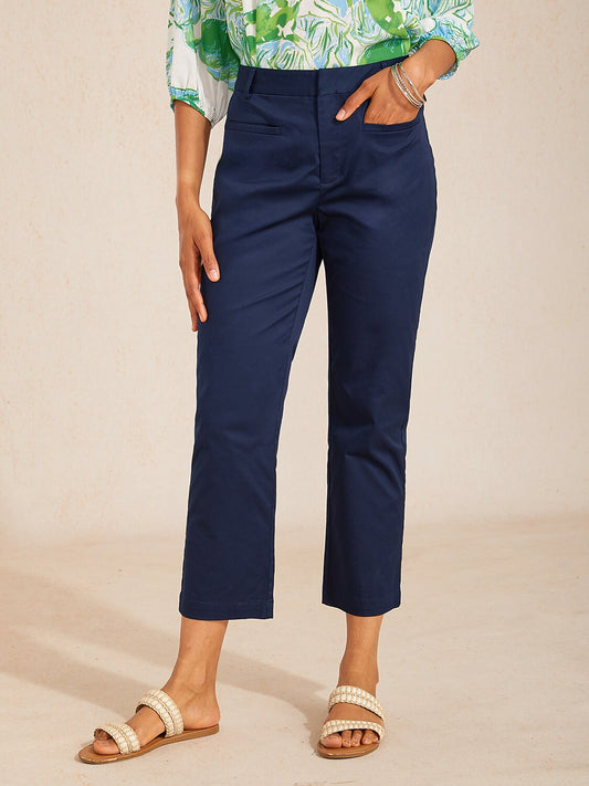 Micro Stretch Fine Twill Cropped Slim Pants