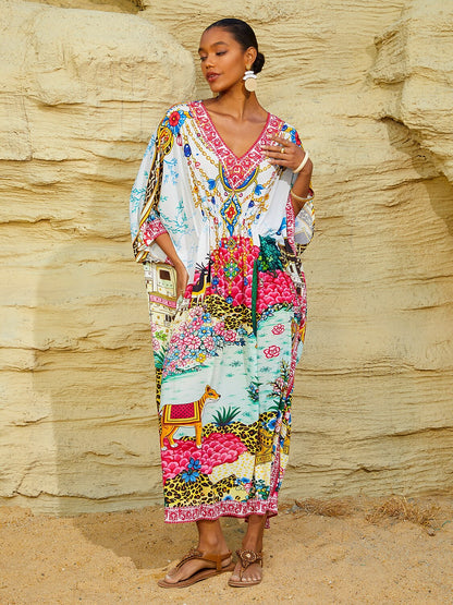 Vintage Jewelry Chiffon Vacation Kaftan