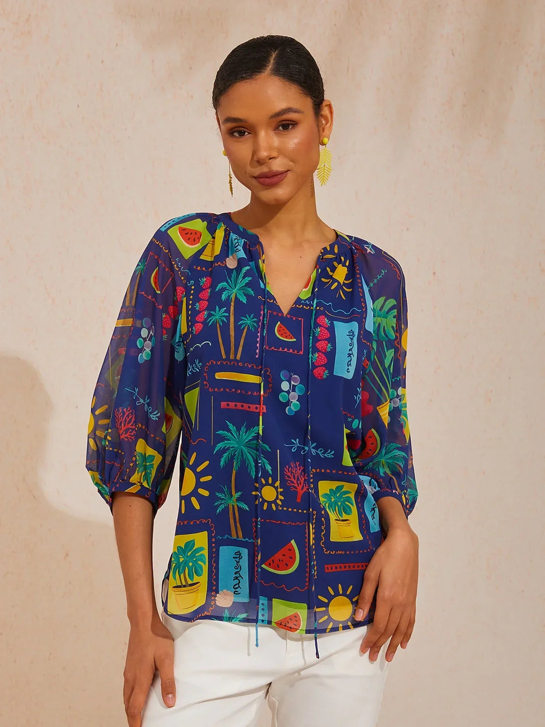 Summer Escape Flowy Chiffon Blouse