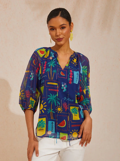 Summer Escape Flowy Chiffon Blouse