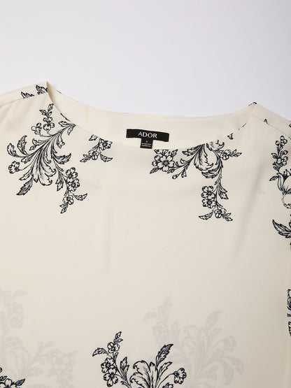 Noir Baroque Silky Satin Batwing Top