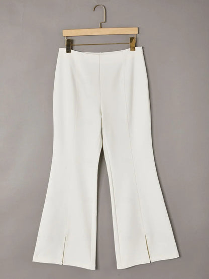 Twill Stretch Fitted Flare Cropped Pants
