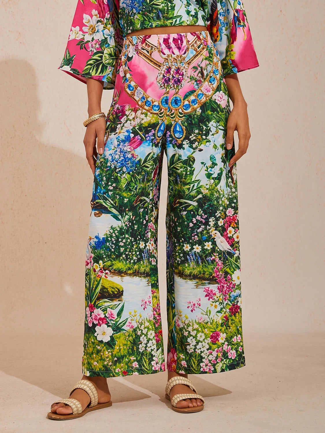Indigo Tigress Silky Satin Vacation Pants