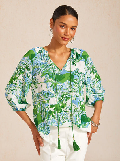 Graphic Art Mustang Chiffon Top