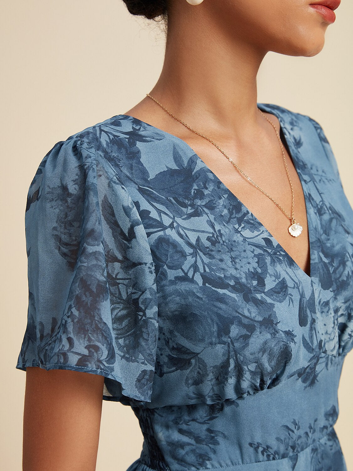 Floral Bloom Flowy Chiffon Tiered Maxi Dress