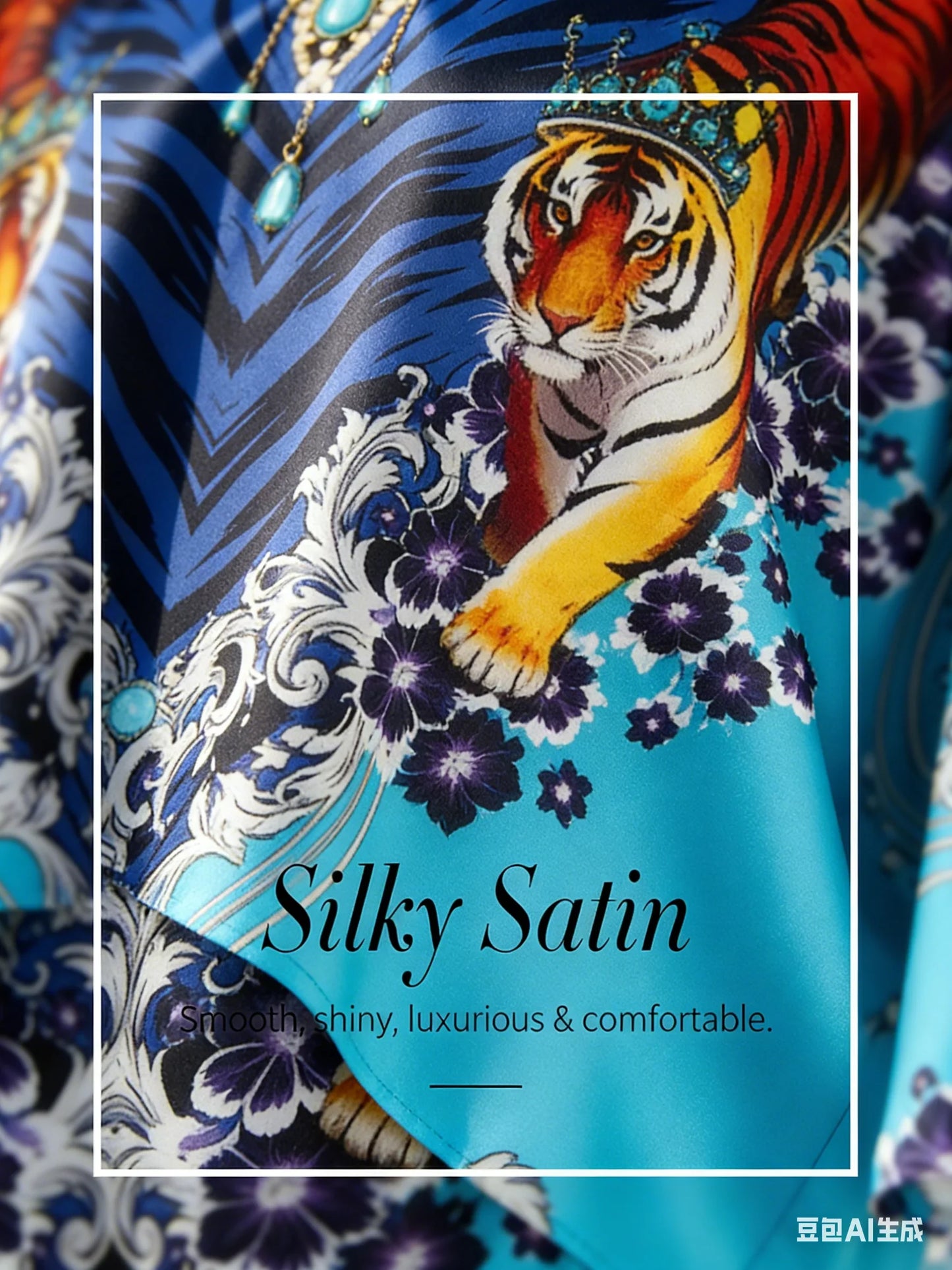 Indigo Tigress Silky Satin Vacation Pants