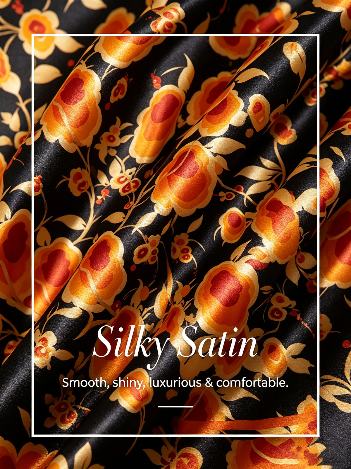 Sun Ember Silky Satin Wide Leg Pants
