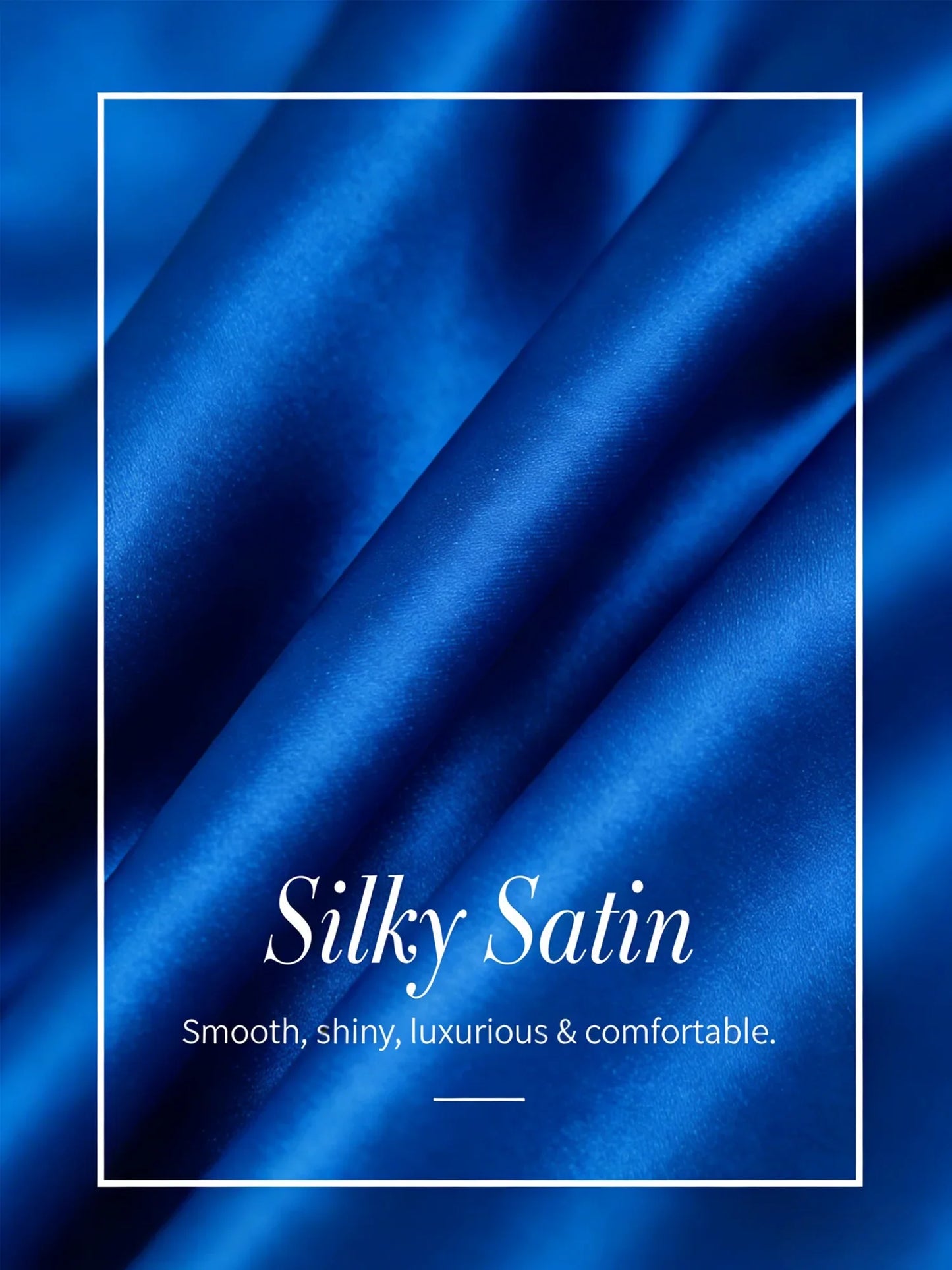 Ocean Blue Orchid Silky Satin Stand Collar Top