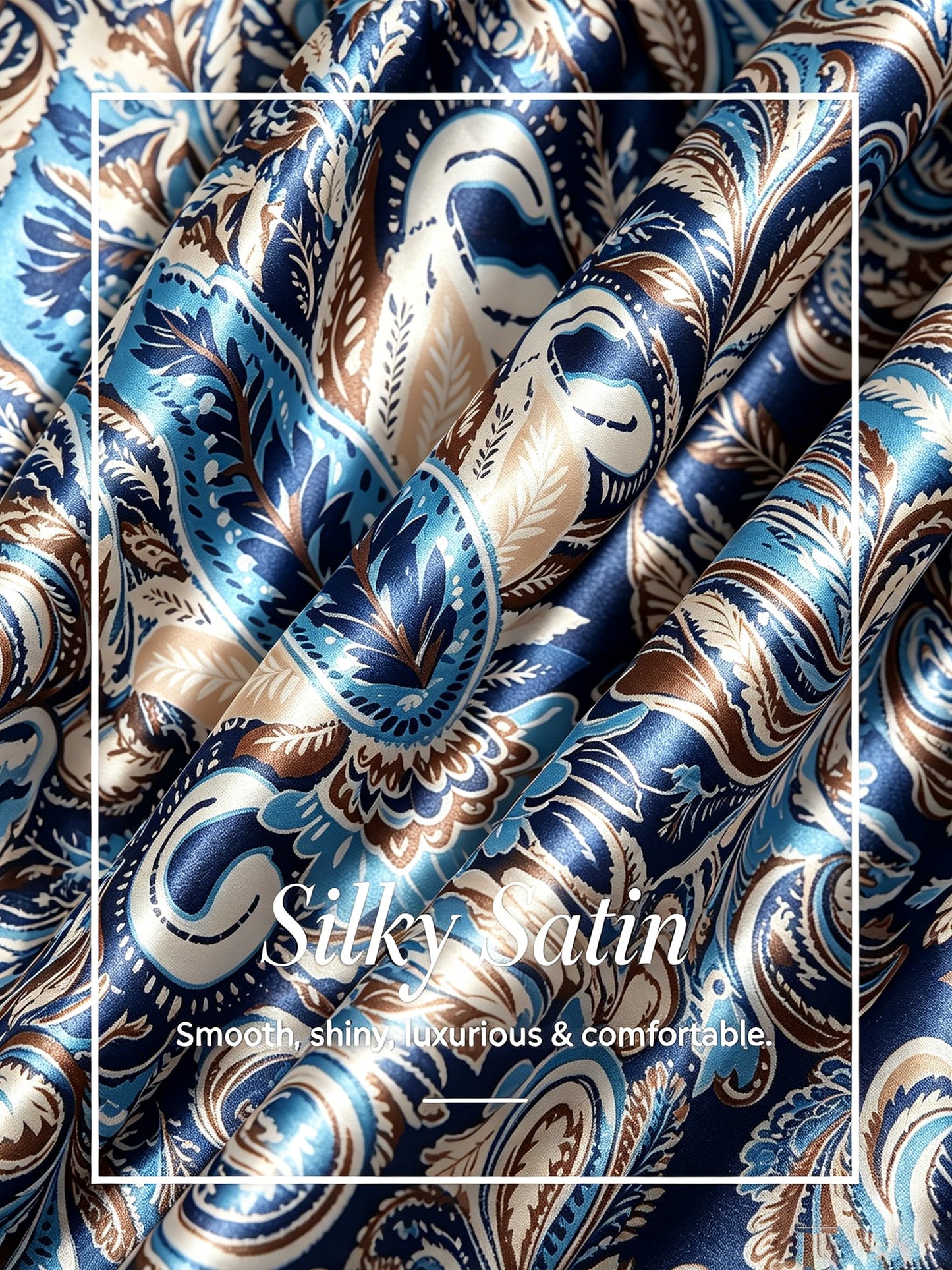 Ocean Paisley Flora Silky Satin Sleeveless Top