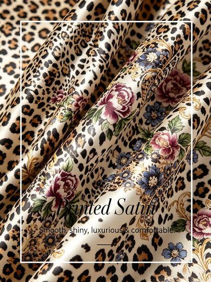 Safari Tapestry Silky Satin Shirt Dress