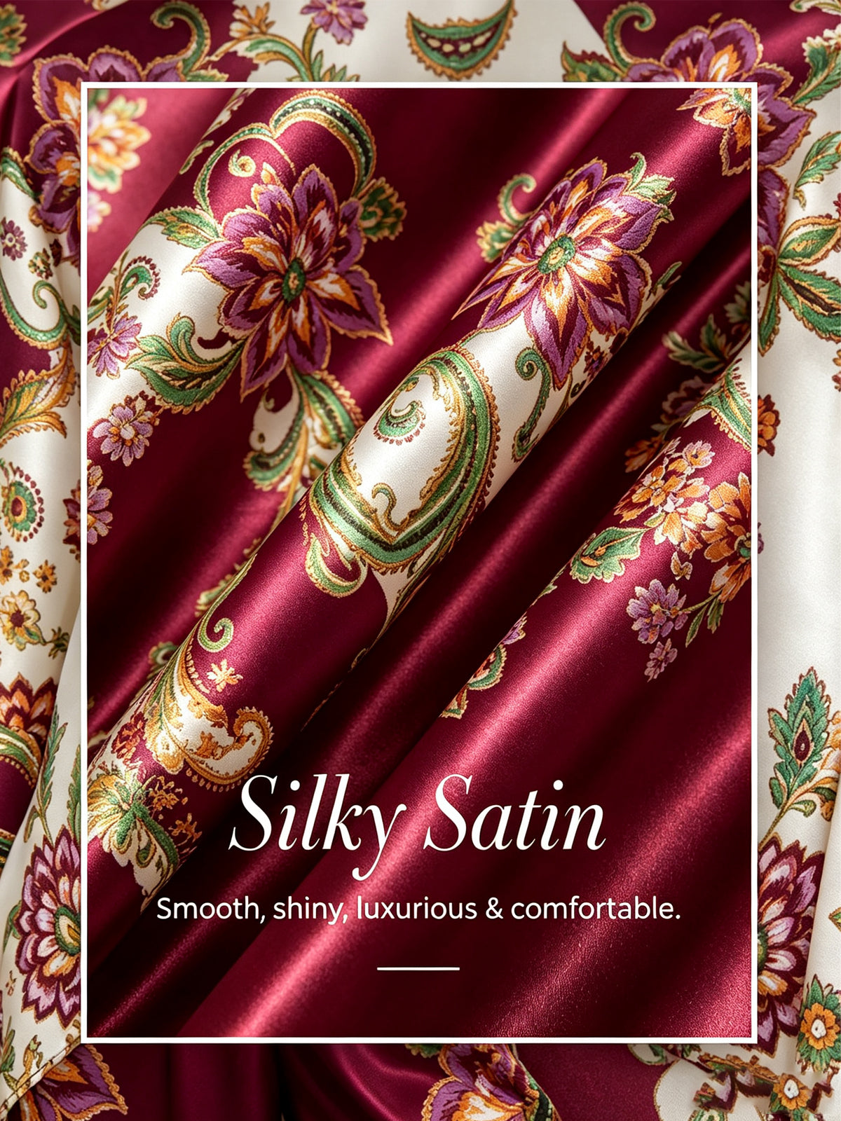 Hawaii Palm Silky Satin Batwing Top