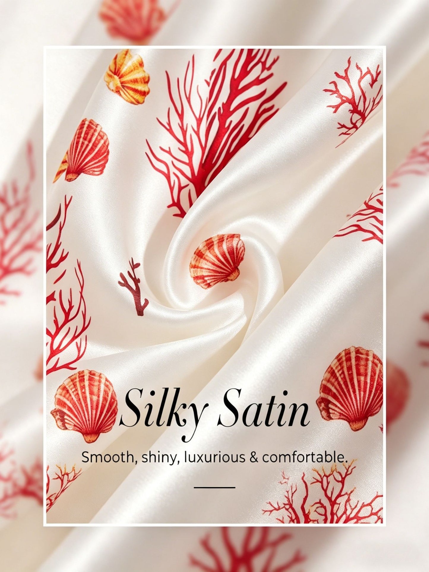 Coral Riviera Silky Satin Batwing Top