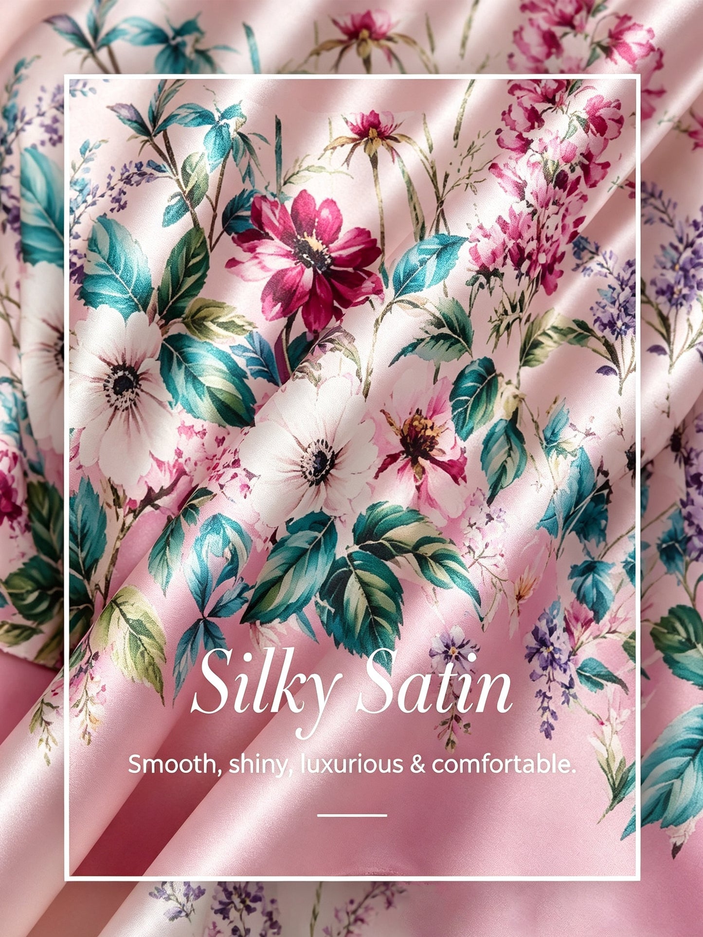 Pastel Garden Silky Satin Batwing Top