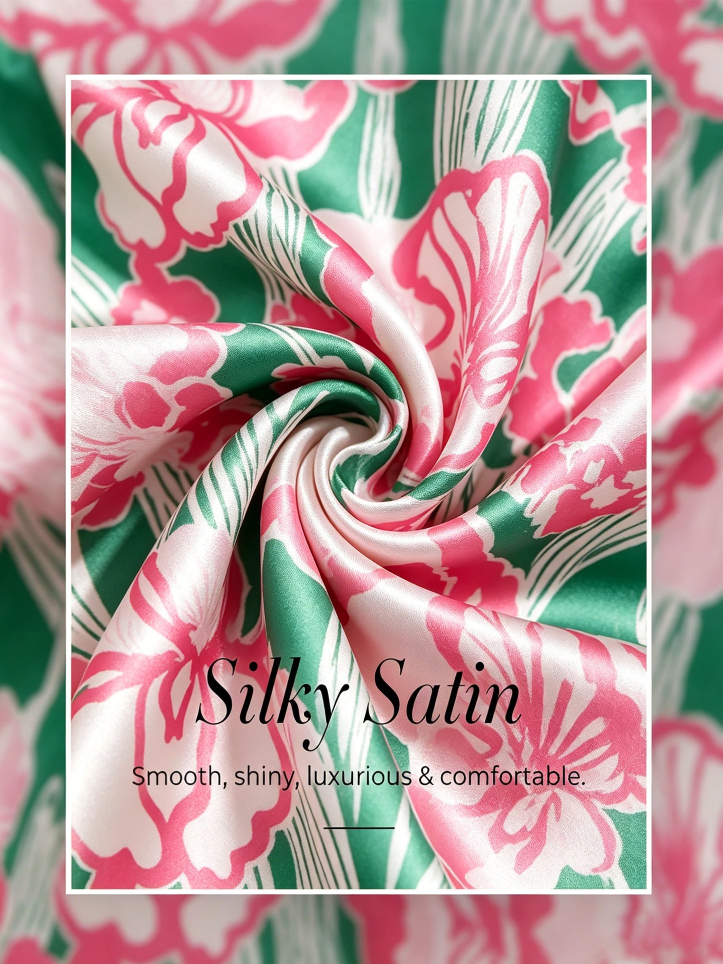 Pink Jungle Flora Silky Satin Batwing Top