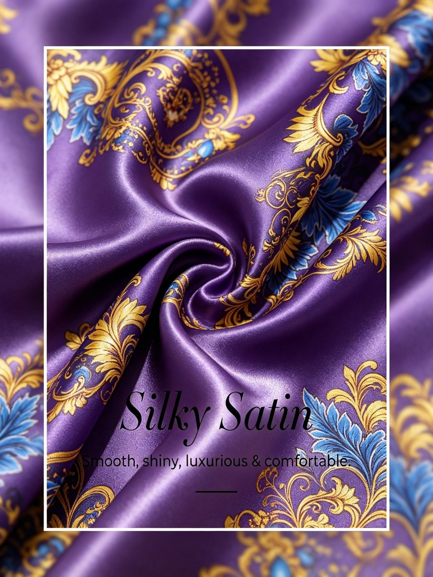 Midnight Purple Baroque Silky Satin Dolman Sleeve Batwing Top