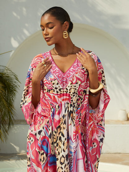 Vintage Jewelry Chiffon Vacation Kaftan