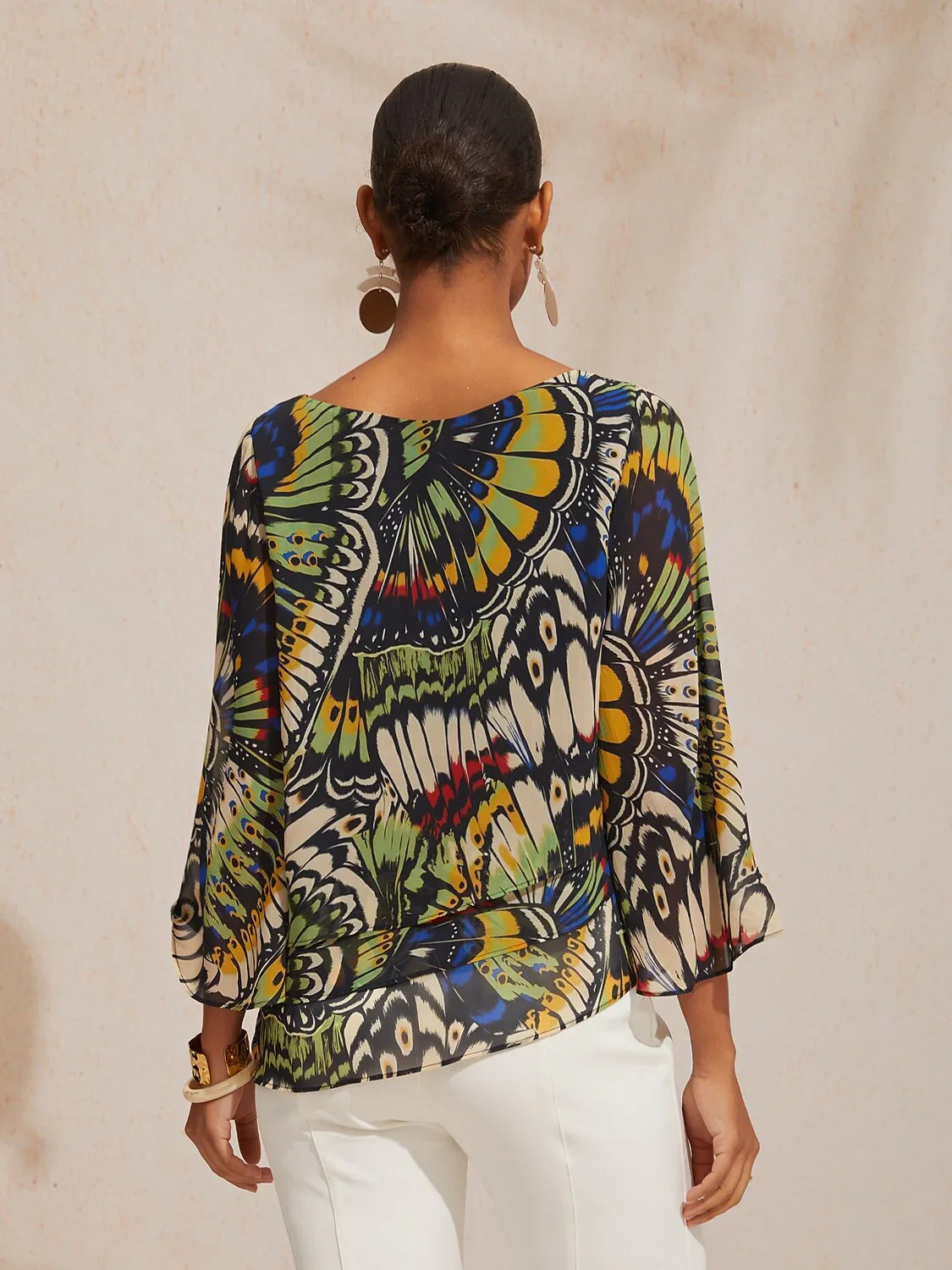 Jungle Butterfly Flowy Chiffon Top