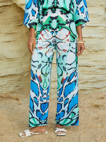 Vintage Jewelry Silky Satin Straight Leg Pants