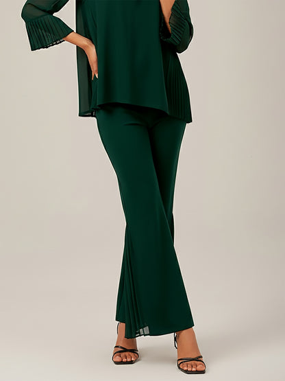 Elegant Elastic Waist Tencel Pants