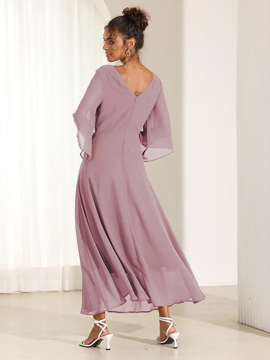 Jungle Butterfly Flowy Chiffon Maxi Dress