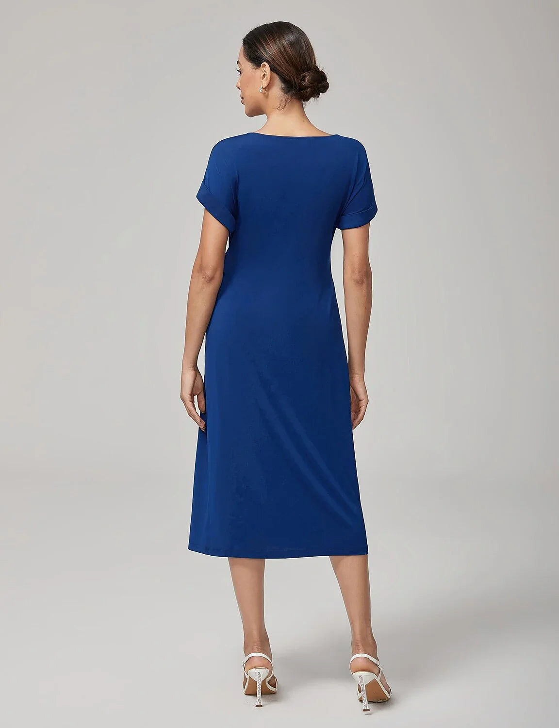Elegant High Stretch Belted Maxi Dress