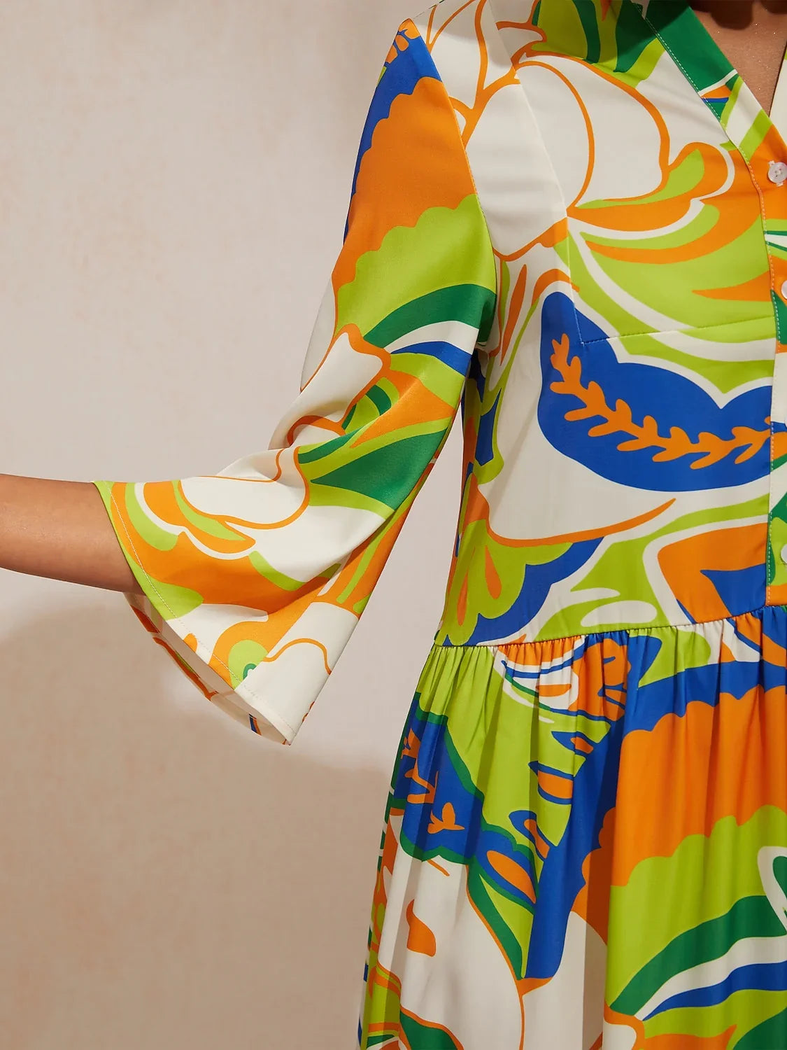 Boho Paisley Silky Satin Maxi Dress
