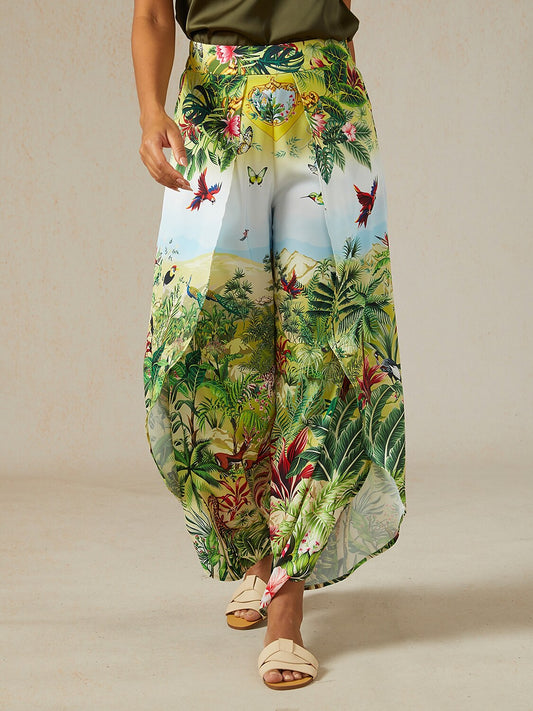 Olive Eden Silky Satin Slit Wide Leg Pants