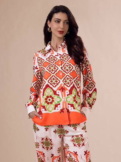Satin Bohemia Casual Long Sleeve Shirt