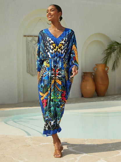 Jungle Wild Party Flowy Chiffon Leopard Kaftan