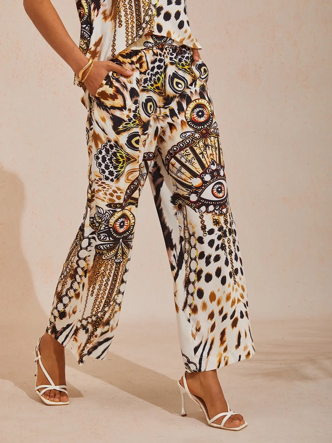 Vintage Leopard Jewelry Silky Chain Pants