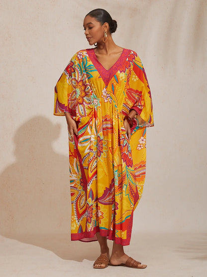 Vintage Jewelry Chiffon Vacation Kaftan