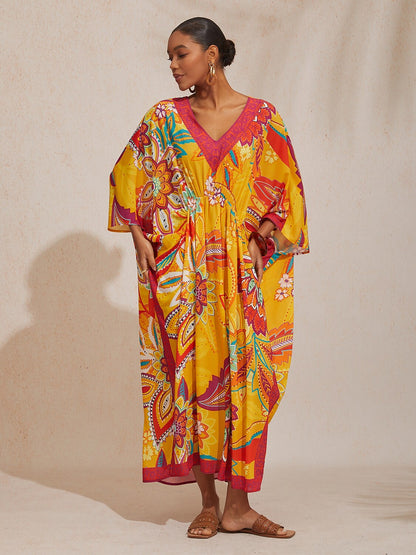 Vintage Jewelry Chiffon Vacation Kaftan