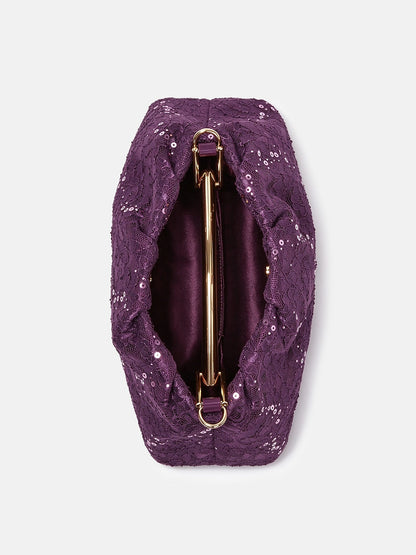 Jacquard Satin Sequin Frame Bag