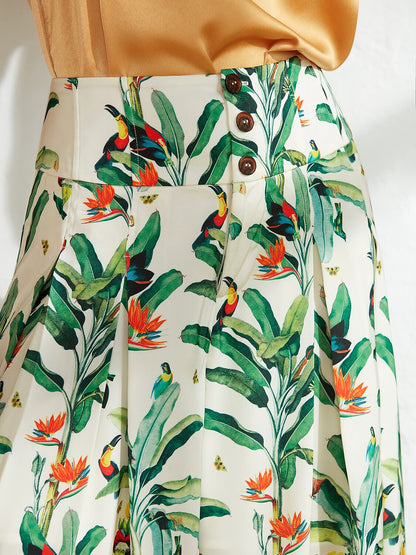Satin Wide Leg Vacation Full Length Pants