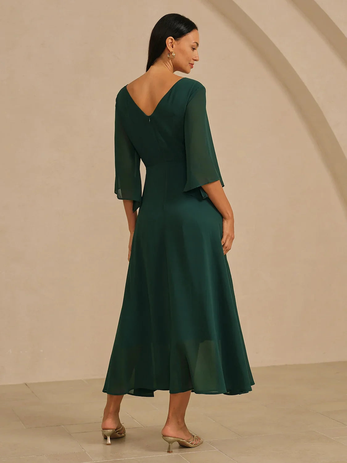 Jungle Butterfly Flowy Chiffon Maxi Dress