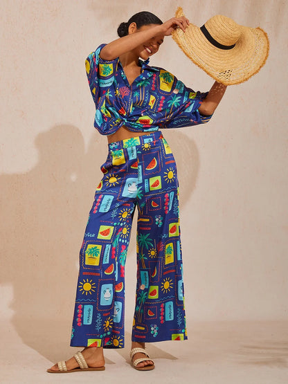 Summer Escape Silky Satin Pants