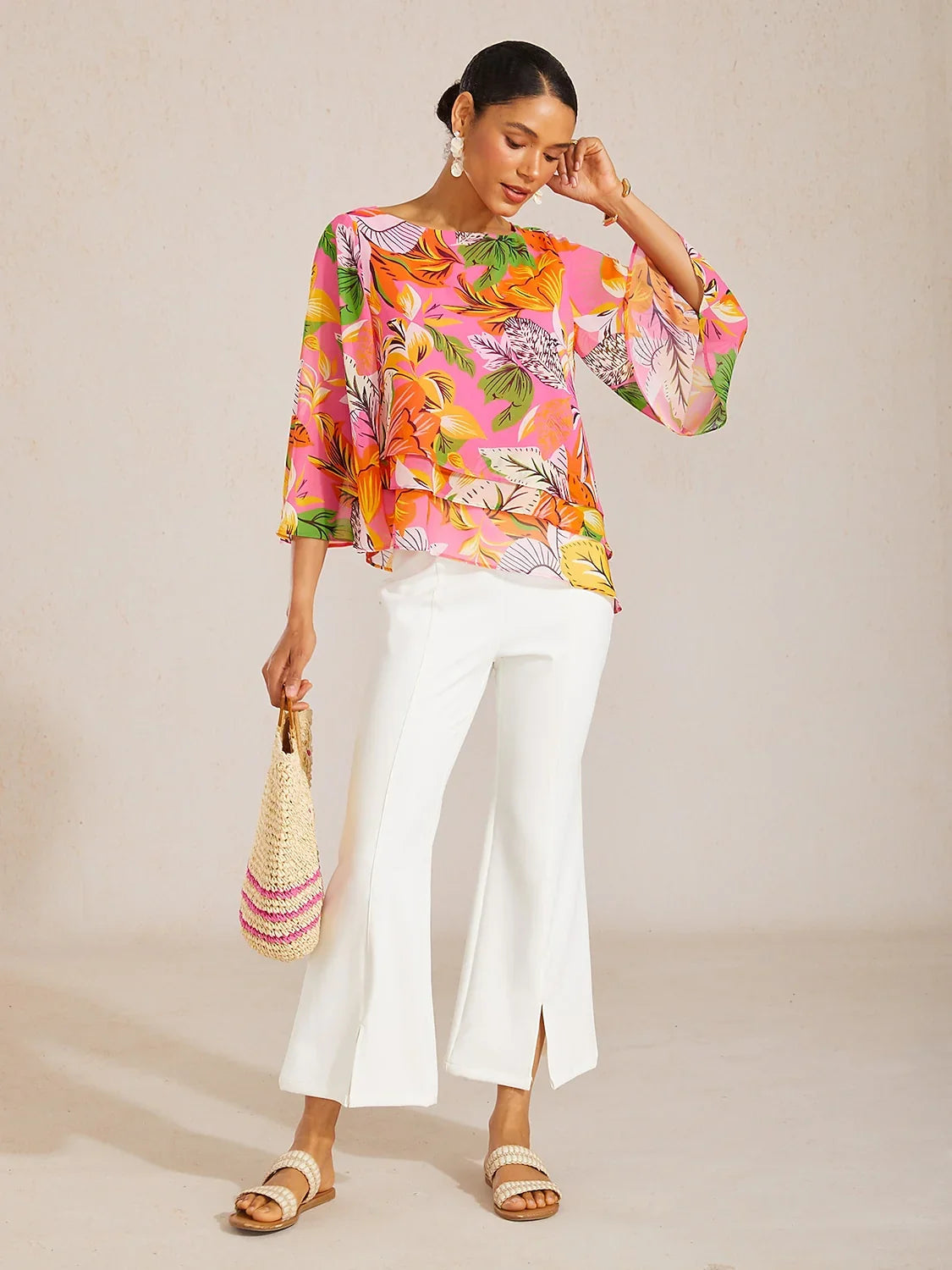 Jungle Butterfly Flowy Chiffon Top