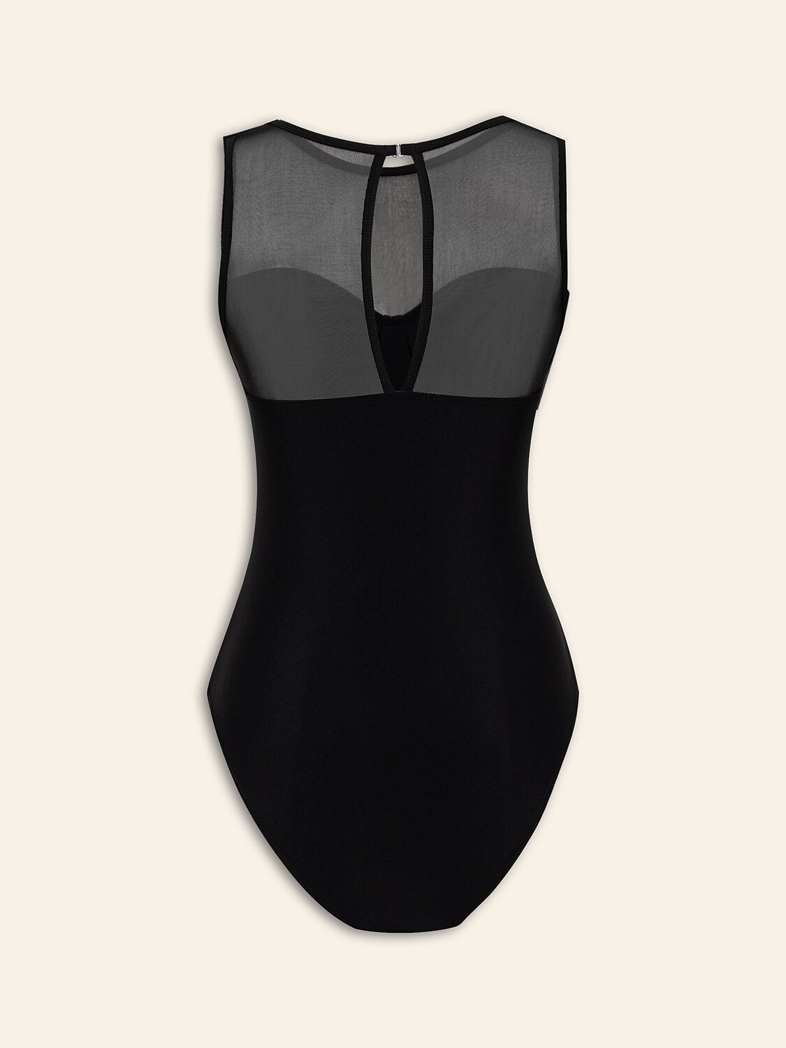 Solid Round Neck Swimsuit