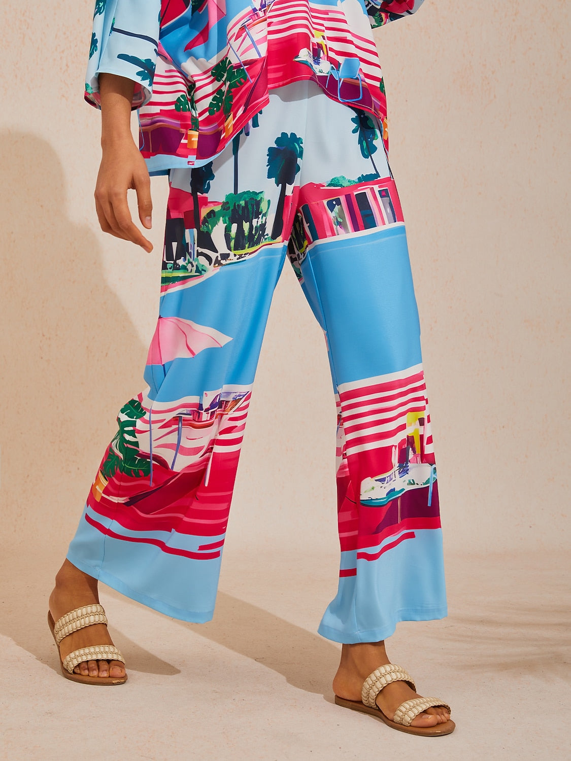 Santorini Sommer Satinweite Hose