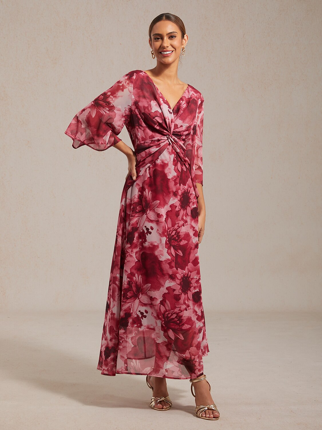 Jungle-Schmetterling Fließendes Chiffon-Maxikleid
