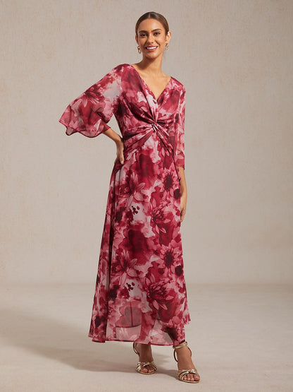 Jungle-Schmetterling Fließendes Chiffon-Maxikleid