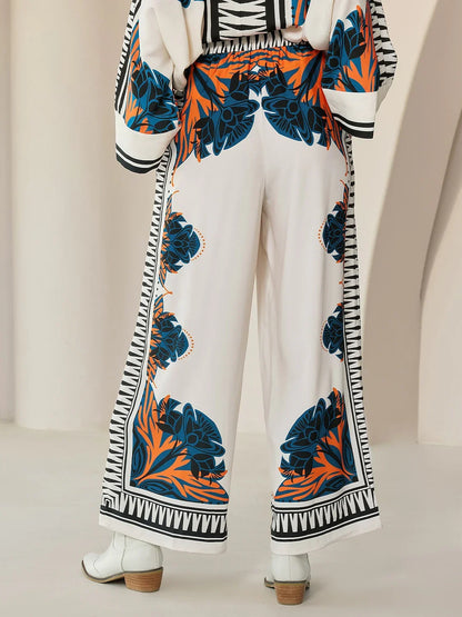 Satin Wide Leg Maxi Loose Bohemian Pants