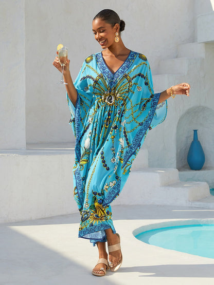 Vintage Jewelry Chiffon Vacation Kaftan