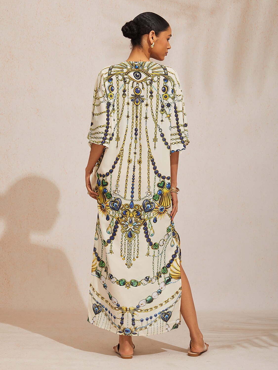 Gradient Tiger Flowy Chiffon Maxi Dress