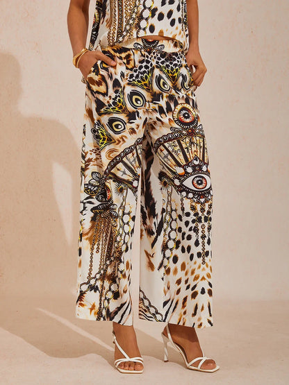 Vintage Leopard Jewelry Silky Chain Pants