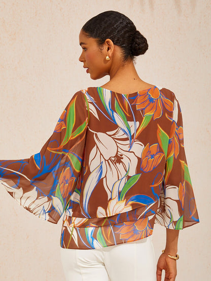 Desert Orchid Layered Chiffon Blouse