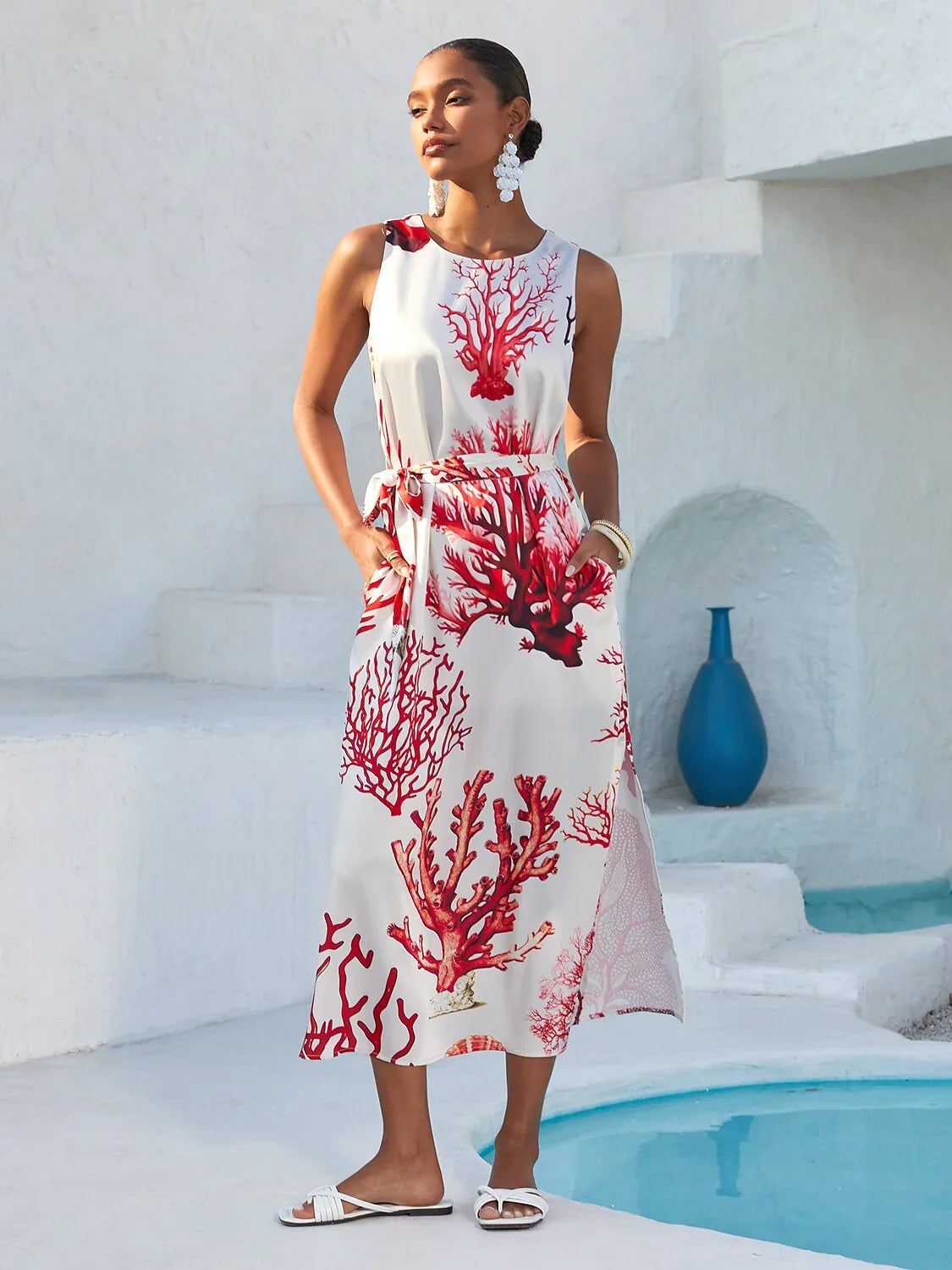 Riviera Silky Satin Vacation Maxi Dress