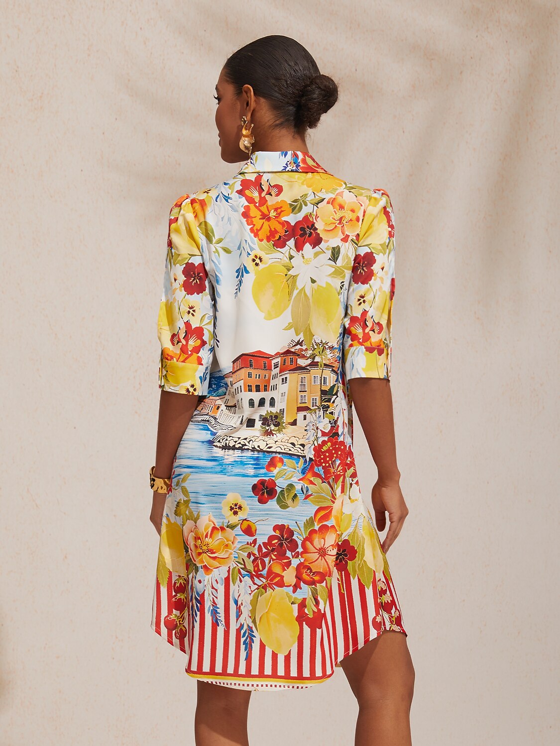 Jungle Wild Party Silky Satin Straight Shirt Dress