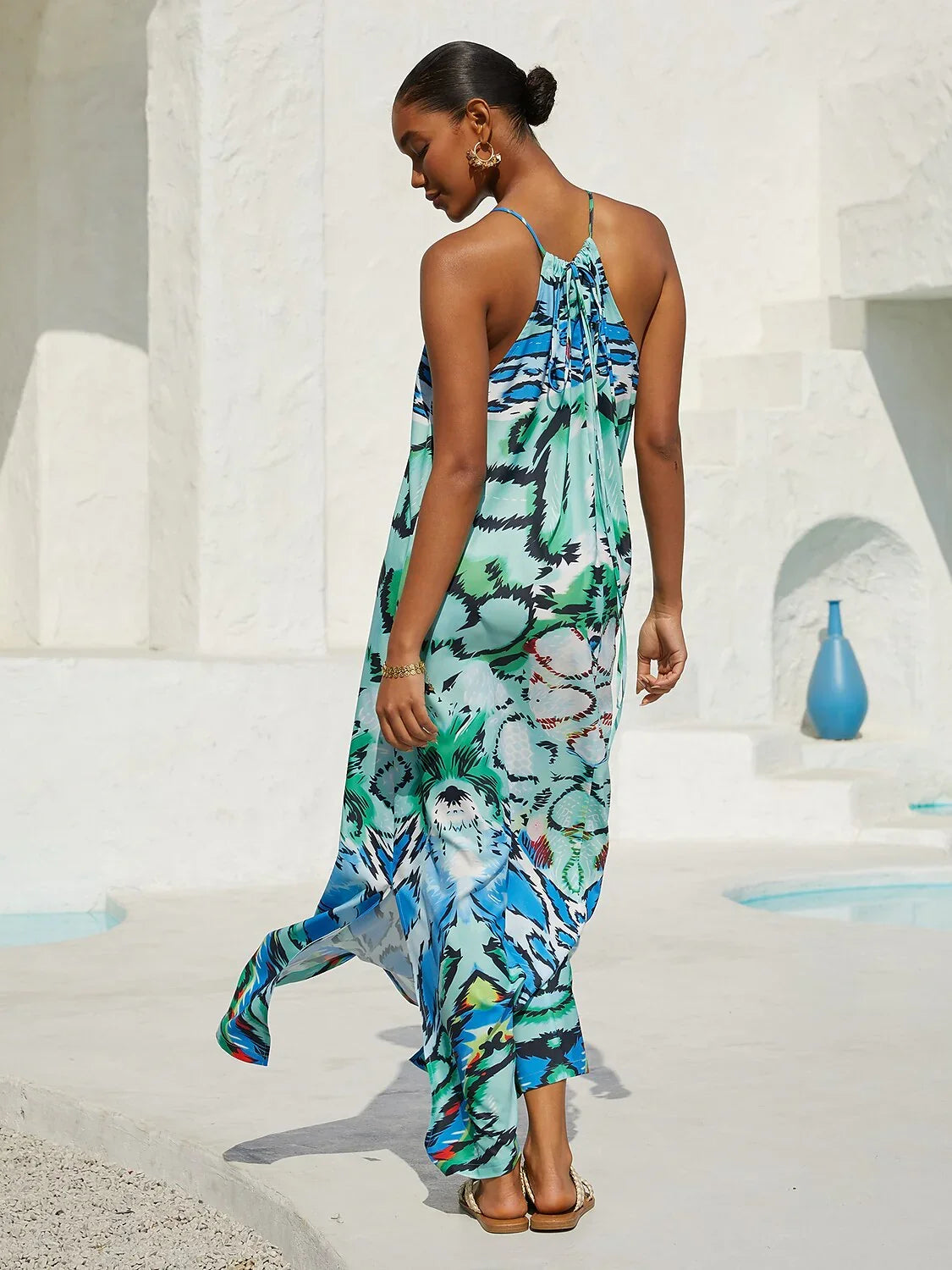 Dream Village Silky Satin Vintage Maxi Dress